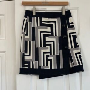 Geometric Black and White Skirt